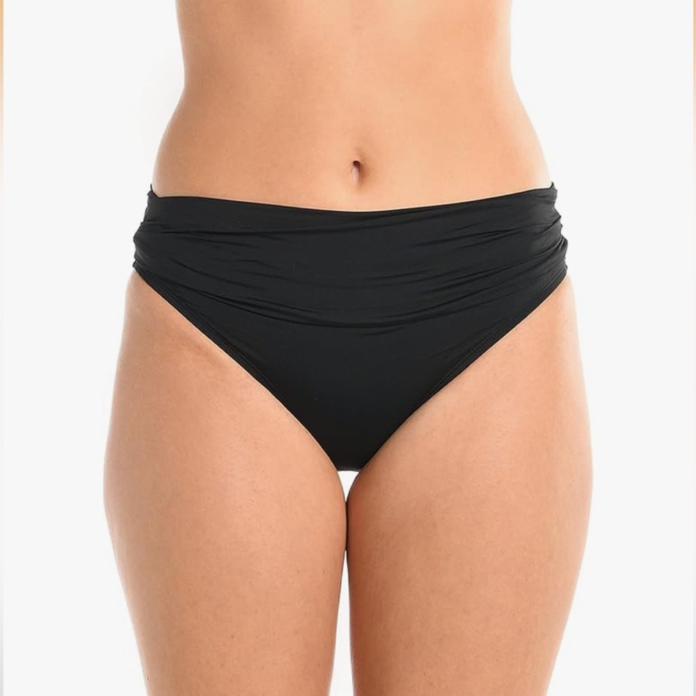 LA BLANCA Island Goddess Shirred Band Hipster Bikini Swimsuit Bottom, NEW